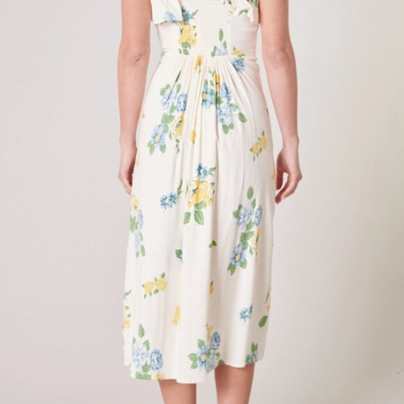 NWT Zula Floral Ruffle Trim Milo Midi Dress Sugarlips - Picture 3 of 6
